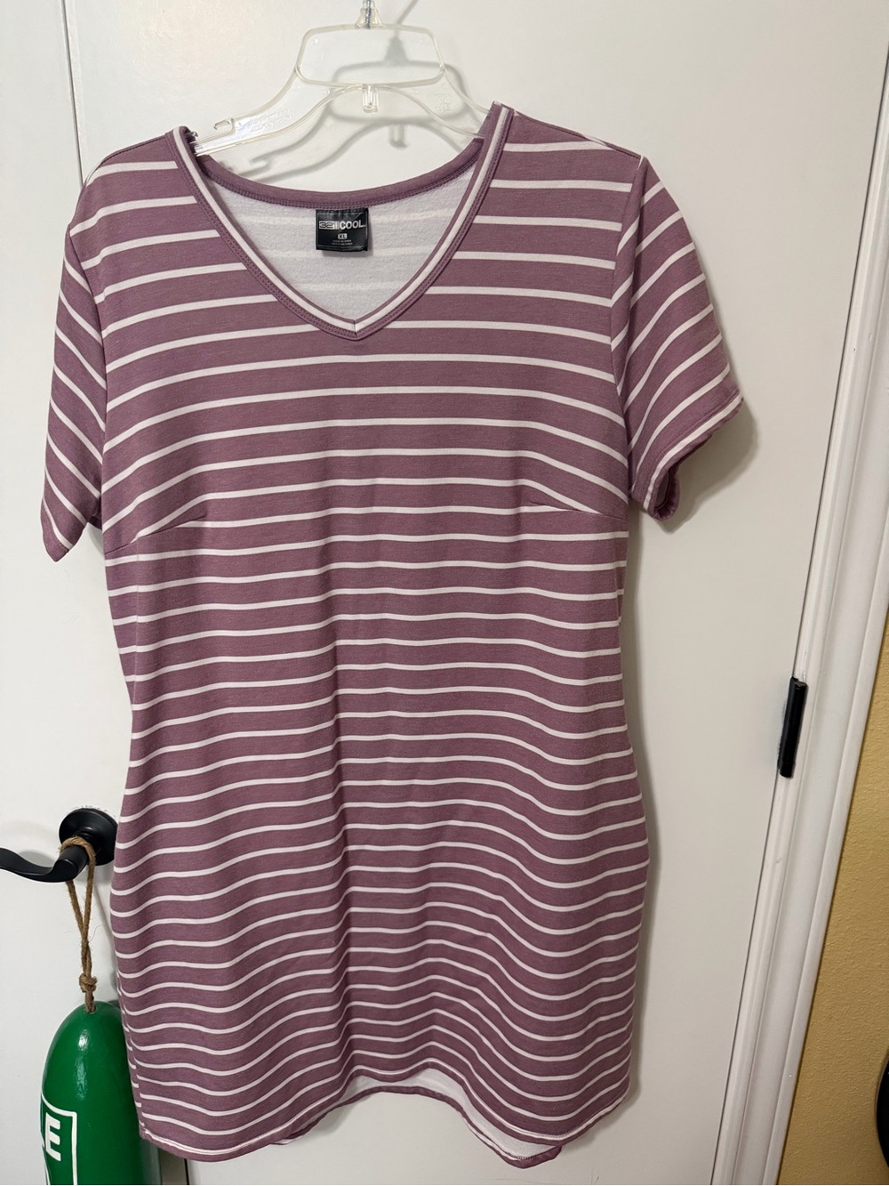 32 Degrees Striped V-Neck T-Shirt Dress